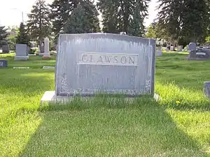 Clawson family grave marker