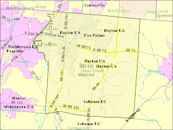 Map of Clearcreek Township in Warren County