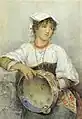 Woman with tambourine