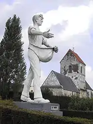 The Sower and Saint-Barthélémy's church