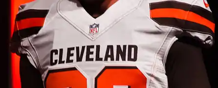 "CLEVELAND" text on the jersey