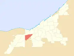 Location in the city of Cleveland