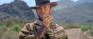 Clint Eastwood as the Man with No Name in For a Few Dollars More (1965), part of Sergio Leone's Dollars Trilogy.