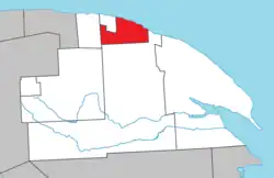 Location within La Côte-de-Gaspé RCM.