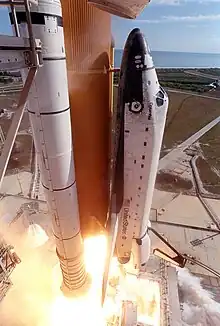 Launch of STS-107 from Launch Pad 39A at Kennedy Space Center.