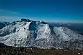 Càrn Mòr Dearg from Aonach Mòr showing the snow bowl that attracts off-piste snowsports enthusiasts