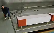 Wind tunnel testing of rail car aerodynamics