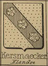 Coat of Arms originally used by the De Keersmaeker family in Flanders.