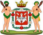 (be) The city of Antwerp, BE-VAN, introduced supporters for its coat of arms during 1881, with a "wild woman" and a wild man.