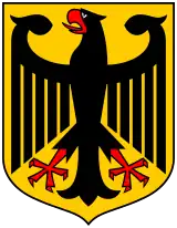 Reichsadler (1928–1935) of the Weimar Republic and Bundesadler (1949–present) of the Federal Republic of Germany