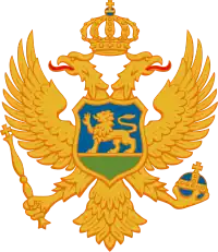 Orb and sceptre in the coat of arms of Montenegro; several other coats of arms use them in the same manner