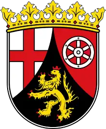 Coat of arms of Rhineland-Palatinate with a people's crown