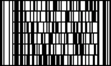 An example of a stacked barcode. Specifically a "Codablock" barcode.