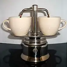 Image 8A variation on the moka pot with the upper section formed as a coffee fountain (from Coffee preparation)