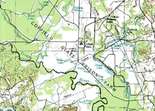 1977 United States Geological Survey map of the land which now houses the Gurney Unit