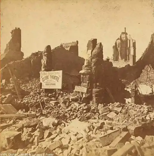 Col. Wood's Museum after the fire