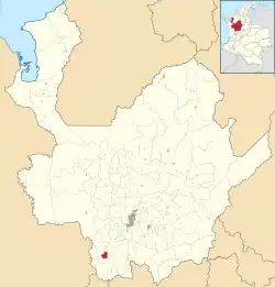 Location of the municipality and town of Hispania, Antioquia in the Antioquia Department of Colombia