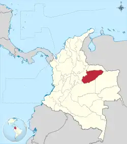 Casanare shown in red