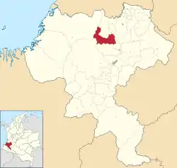 Location of the municipality and town of Morales, Cauca in the Cauca Department of Colombia.