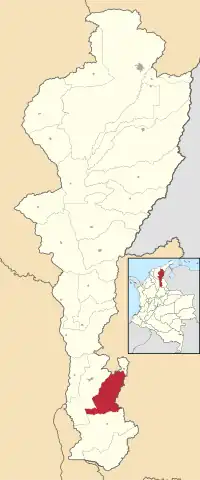 Location of the municipality and town of Río de Oro in the Department of Cesar.