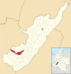 Location of the municipality and town of La Argentina, Huila in the Huila Department of Colombia.