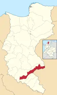 Location of the municipality and town of Pijiño del Carmen in the Department of Magdalena.