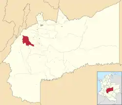 Location of the municipality and town of Lejanías in the Meta Department of Colombia.