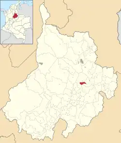 Location of the municipality and town of Jordan, Santander in the Santander  Department of Colombia.