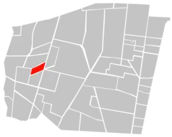 Location of Colonia Noche Buena (in red) within Benito Juárez borough