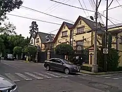 Francia street with its typical alpine-inspired houses