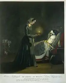 Image 2The founder of modern nursing Florence Nightingale tending to a patient in 1855. An icon of Victorian Britain, she is known as The Lady with the Lamp. (from Culture of the United Kingdom)