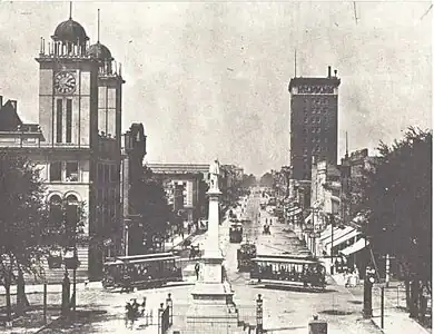 Main Street with streetcars, c. 1900