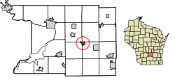 Location of Rio in Columbia County, Wisconsin.