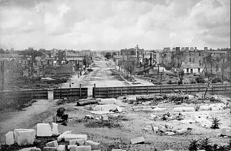 Columbia in ruins after burning at the end of the Civil War, c. 1865