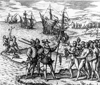 Image 14Christopher Columbus landing on the island of Hispaniola in 1492. (from History of Haiti)