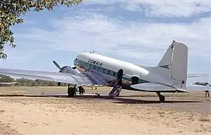 A Comair Douglas DC-3 at Skukuza in 1973