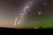 Wide field photo at sunrise with Zodiacal light and airglow25 December 2011