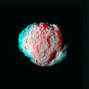 A three-dimensional anaglyph of comet Wild 2