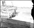 DUKW beach landing with unusable storm-damaged mats