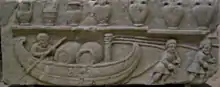 Image 17Shipping wine in Roman Gaul: amphoras (top) were the traditional Mediterranean vessels, but the Gauls introduced the use of barrels. (from History of wine)