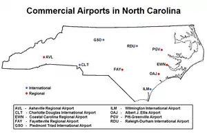 Image 4Commercial Airports in North Carolina (from Transportation in North Carolina)