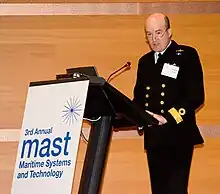 Image 50British Royal Navy Commodore gives a presentation on piracy at the MAST 2008 conference (from Piracy)