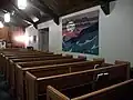 Chapel interior, showing wall-hanging