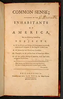 Image 31Thomas Paine's pamphlet Common Sense, published in January 1776 (from American Revolution)