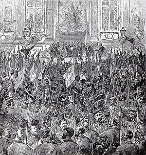 Image 2The celebration of the election of the Commune on 28 March 1871—the Paris Commune was a major early implementation of socialist ideas. (from Socialism)