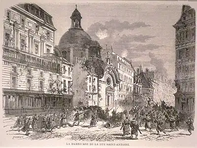 Fighting directly in front of the church on 25 May 1871 during the Paris Commune