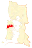 Map of the Dalcahue commune in the Los Lagos Region