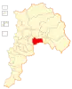 Location of the Llay-Llay commune in the Valparaíso Region