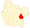 Map of Melipeuco commune in the Araucania Region