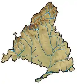 Relief map of the Community of Madrid